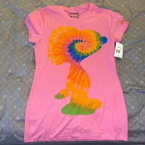 NEW pink Snoopy tie-dye shirt size small